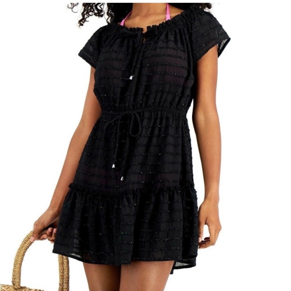 Mike’s Black Ruffled Swim Cover